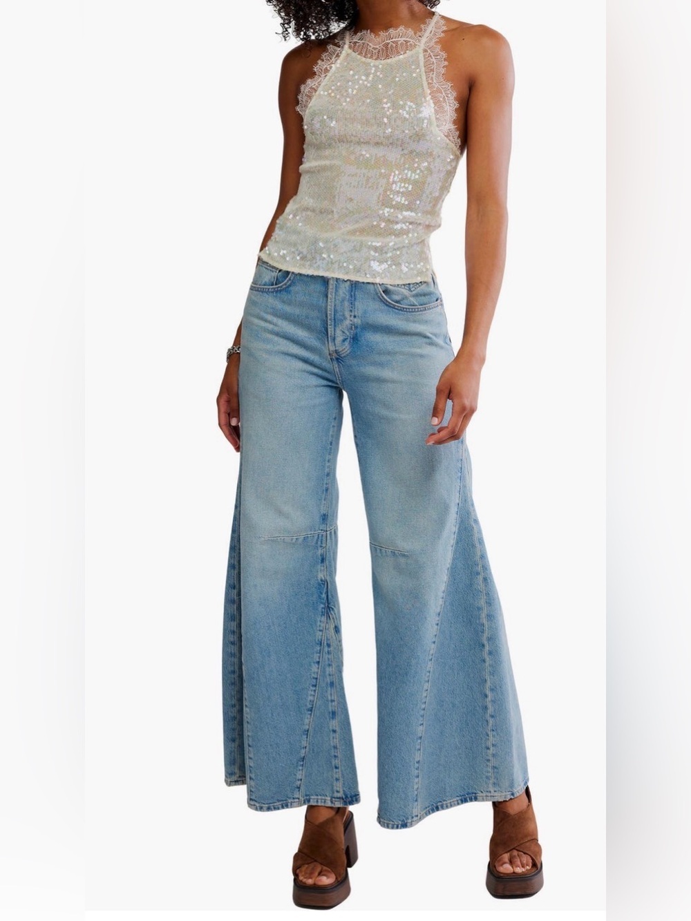 Free People Take Me Away Sequin and Lace Tank - Picture 2 of 11